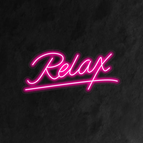 "Relax Neon Sign" on rauhoittava ja kutsuva lisä hyvinvointisi sisustukseen. Neonvalo, joka kannustaa rauhalliseen ja rentoon ilmapiiriin.