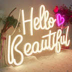 Kuvassa on eloisa, katseenvangitsija "Hello Beautiful" LED-valokuva.