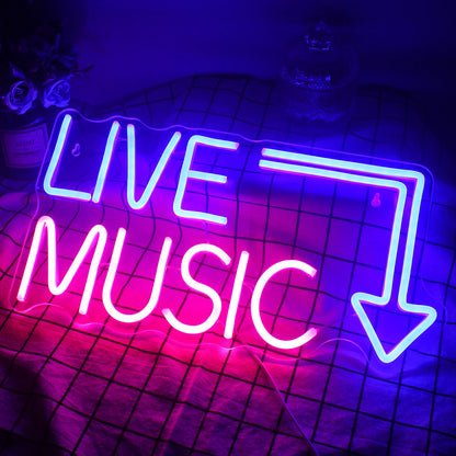 Live Music 5V Mini USB LED Neon Sign - Budget Friendly