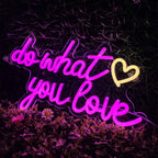 do what you love – Sydän – LED-neonkyltti (5 V USB)
