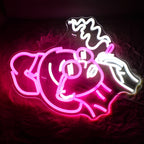 Tupakoivan naisen siluetti – LED-neonkyltti (5 V USB)