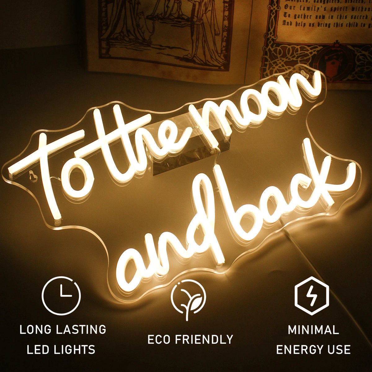 To The Moon And Back – LED-neonkyltti (5 V USB)