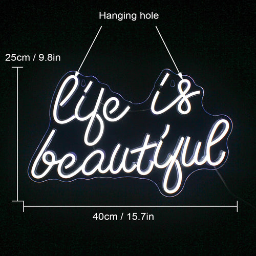 Life is Beautiful – LED-neonkyltti (5 V USB)