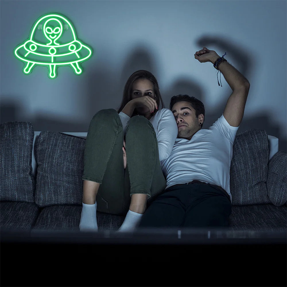 Grön utomjording – LED-neonskylt (5 V USB)