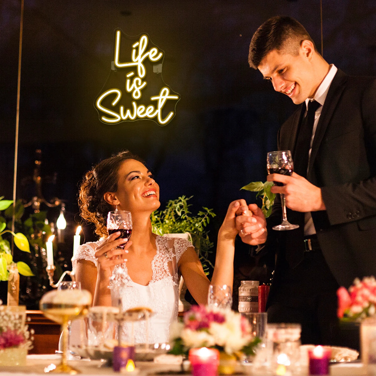 Life is Sweet – LED-neonvalomainos (5 V USB)