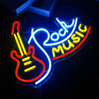Rock MUSIC – Sähkökitara – LED-neonkyltti (5 V USB)