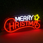 Merry Christmas – Tähti – LED-neonkyltti (5 V USB)