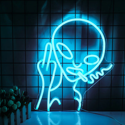 Smoking Alien 5V Mini USB LED Neon Sign - Budget Friendly