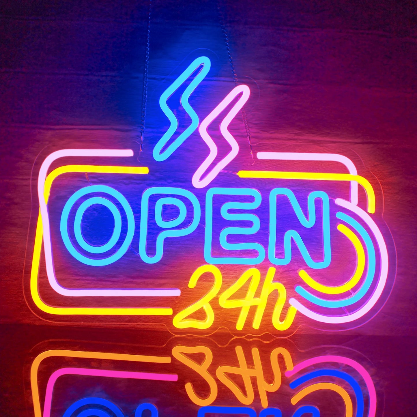 24 Hours Open 5V Mini USB LED Neon Sign - Budget Friendly