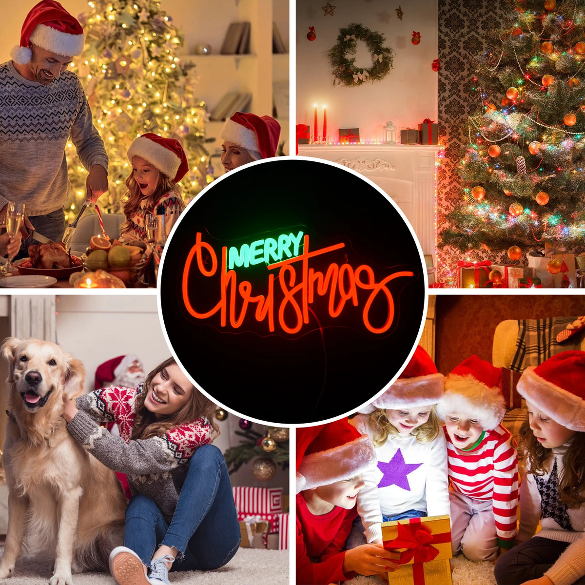 Merry Christmas – LED-neonkyltti (5 V USB)