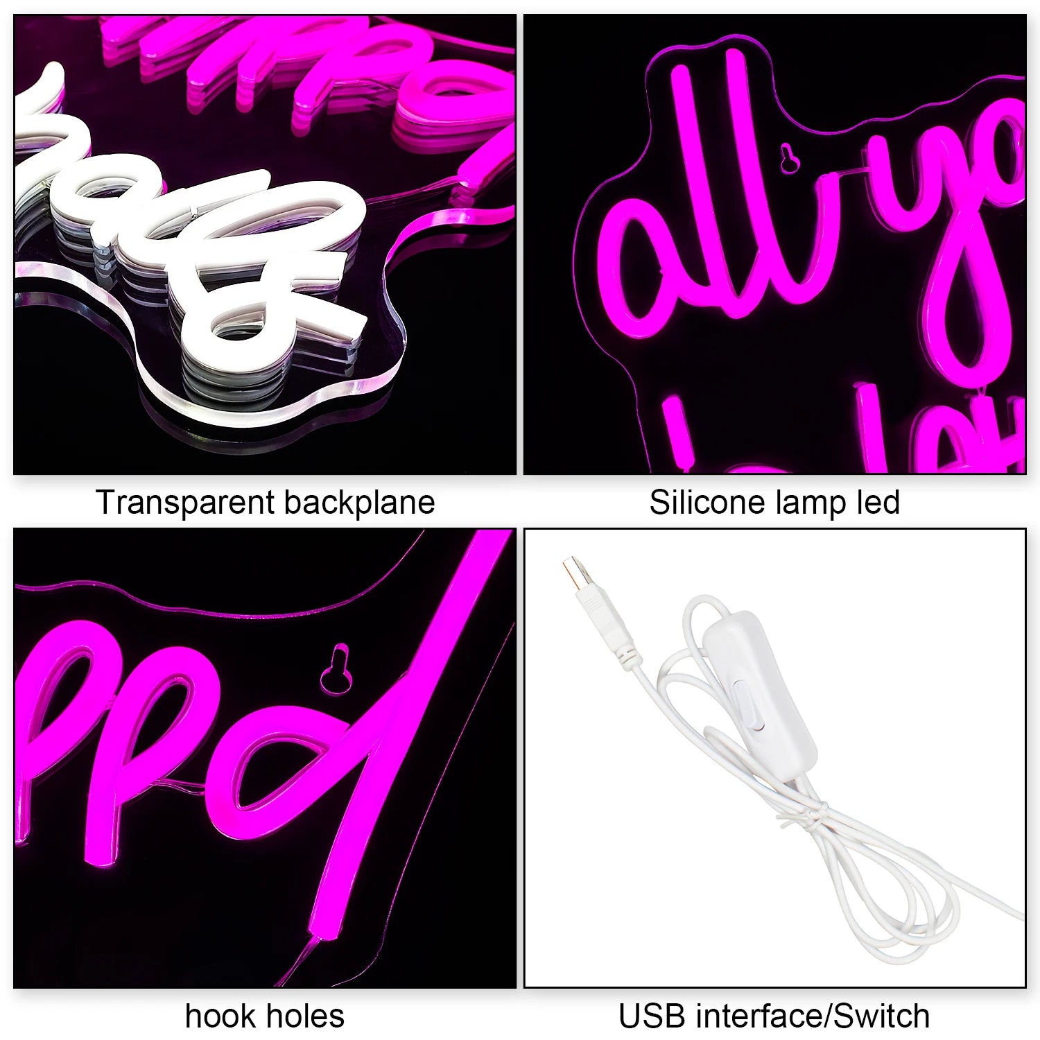 Kaikki mitä tarvitset on kynnet 5V USB Led neon kyltti - Edullinen