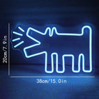 Haukkuvan koiran ääriviiva – LED-neonkyltti (5 V USB)
