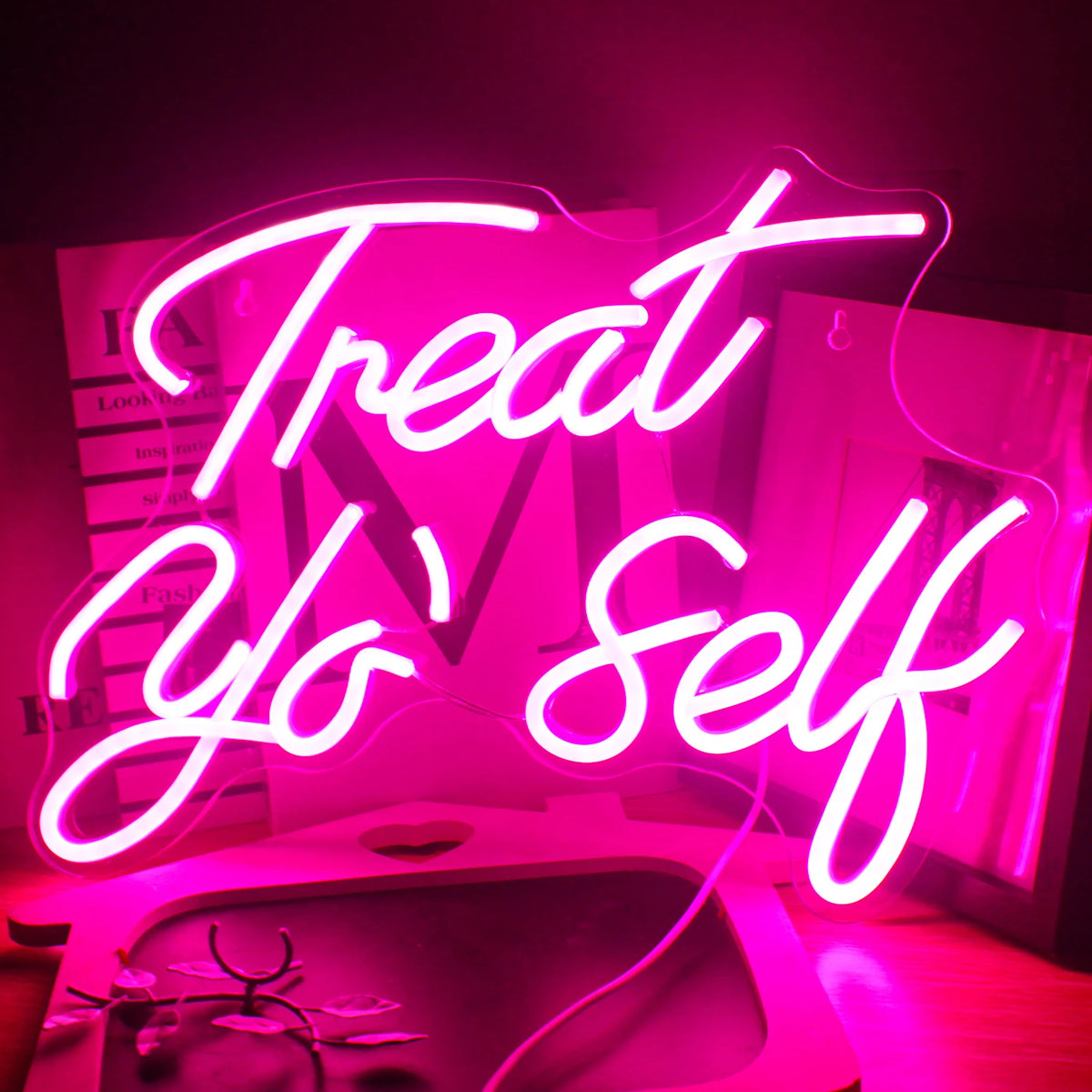 Treat Yo' Self 5V USB LED Neon Sign - Budget Friendly