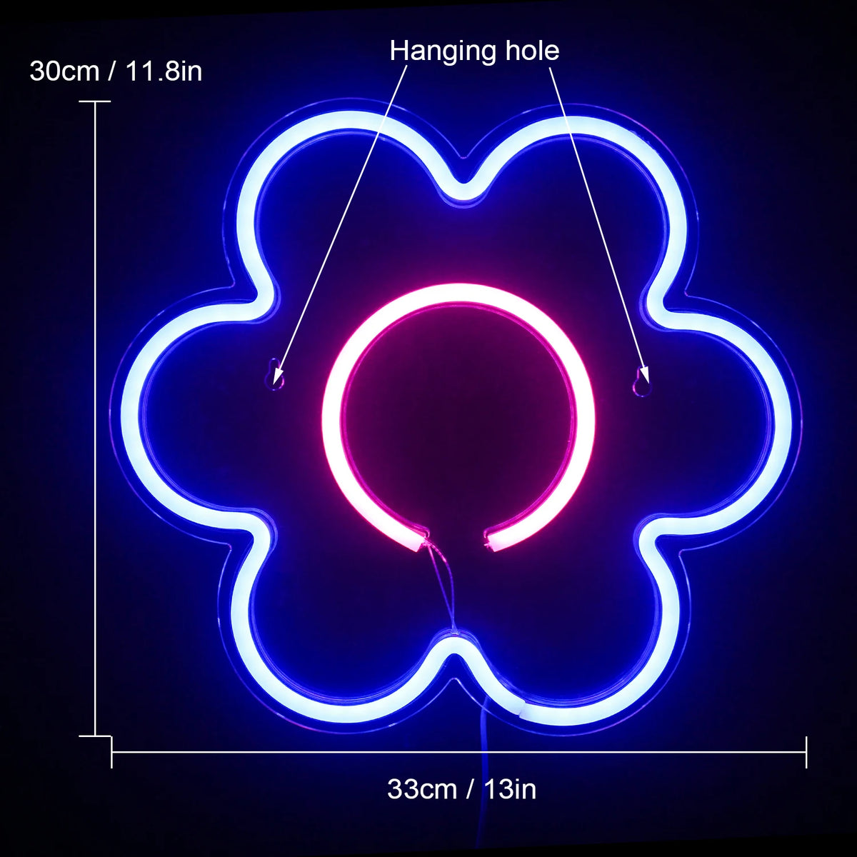Kukka – LED-neonkyltti (5 V USB)