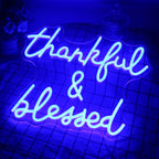 Thankful & Blessed – LED-neonskylt (5 V USB)