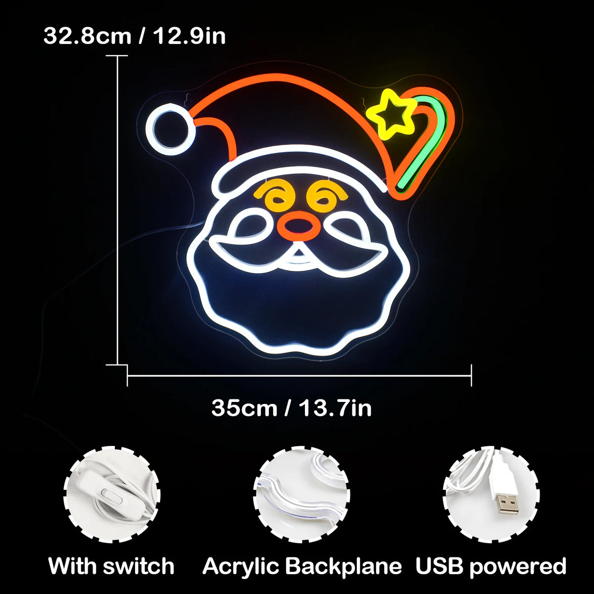Jouluaihe – LED-neonkyltti (5 V USB)