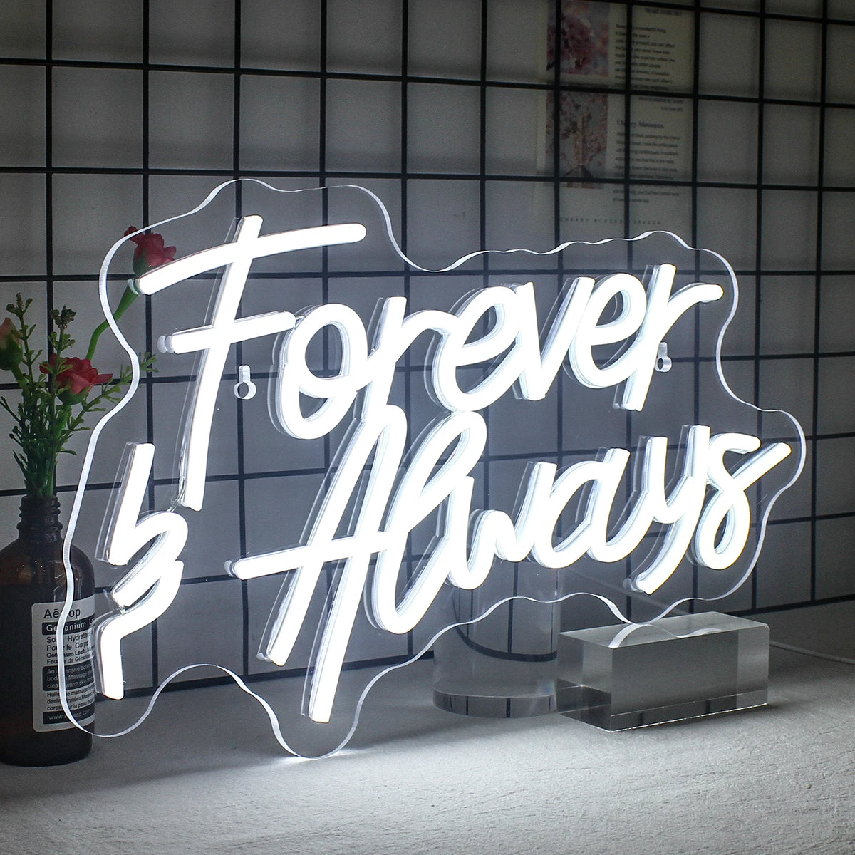Forever & Always – LED-neonkyltti (5 V USB)