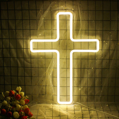 Cross 5V Mini USB LED Neon Sign - Budget Friendly