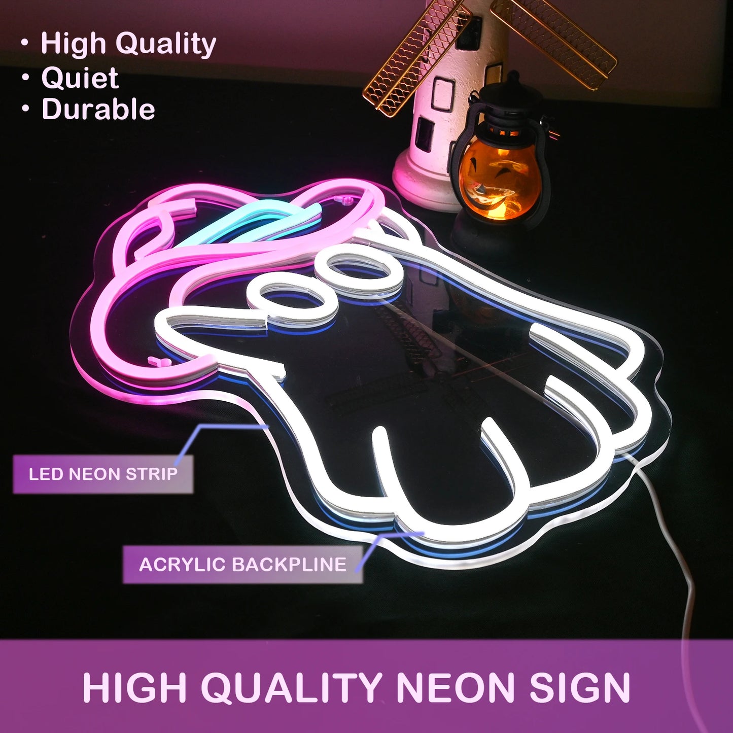 Cowboy Hat Ghost 5V Mini USB LED Neon Sign - Budget Friendly