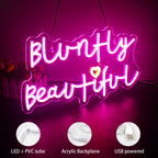 Bluntly Beautiful – Sydän – LED-neonvalomainos (5 V USB)