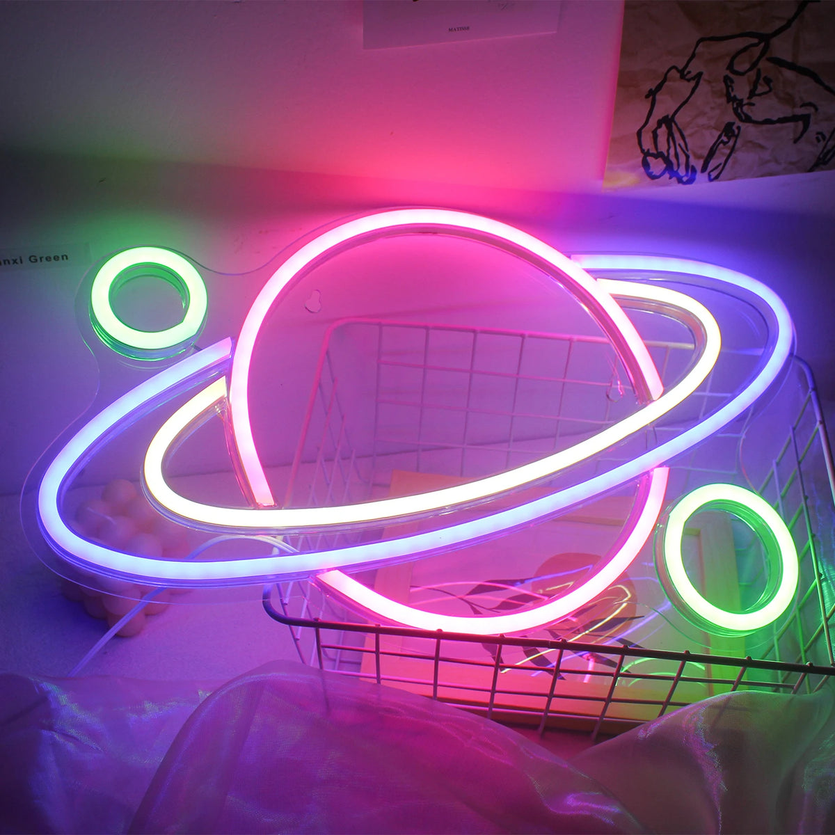 Planeetta – LED-neonkyltti (5 V USB)