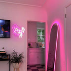 Tupakoivan naisen siluetti – LED-neonkyltti (5 V USB)