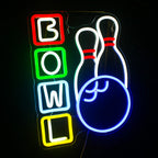 BOWL – Keilat ja keilapallo – LED-neonkyltti (5 V USB)