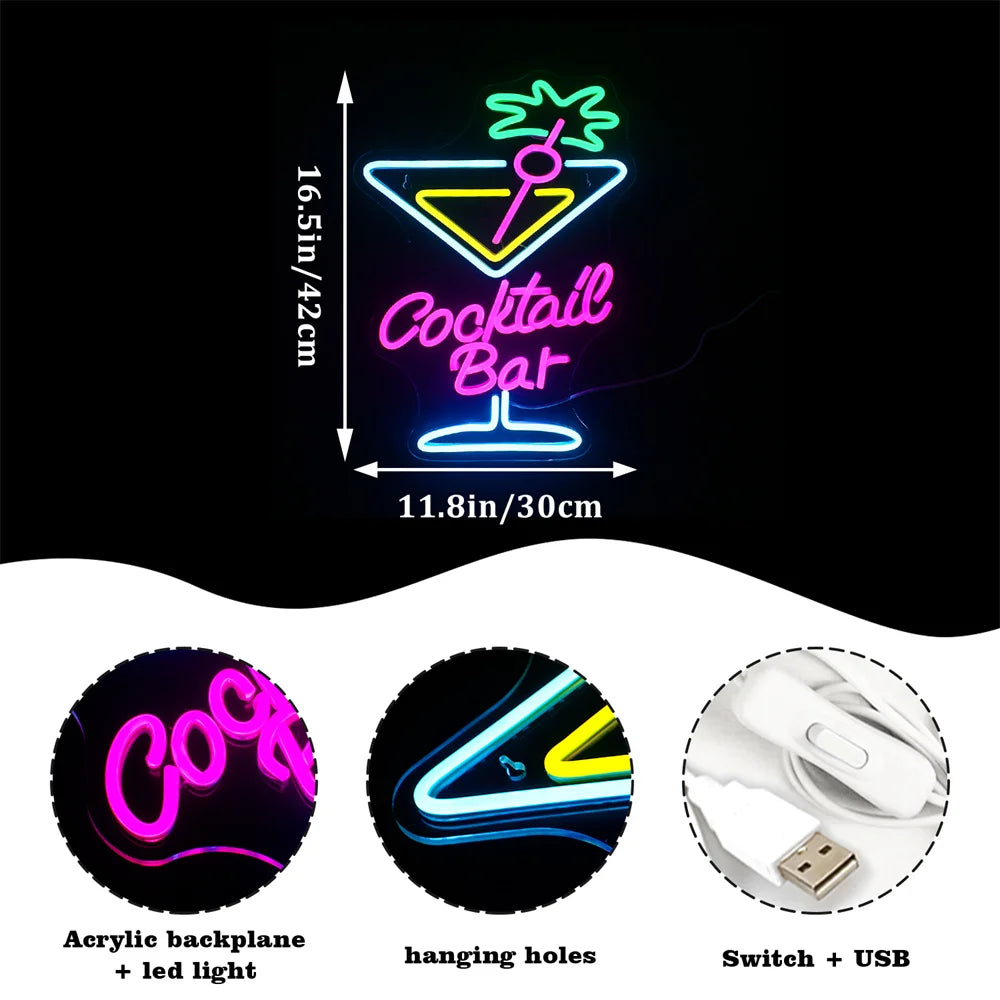 Cocktail Baari 5V USB LED Valokyltti - Budjettiystävällinen
