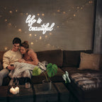 Life is beautiful – LED-neonskylt (5 V USB)