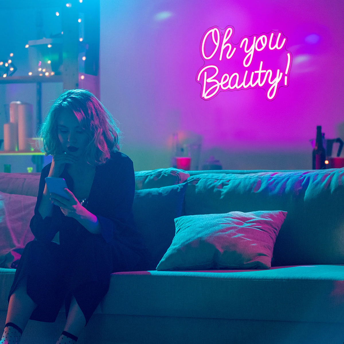 Oh You Beauty – LED-neonvalomainos (5 V USB)