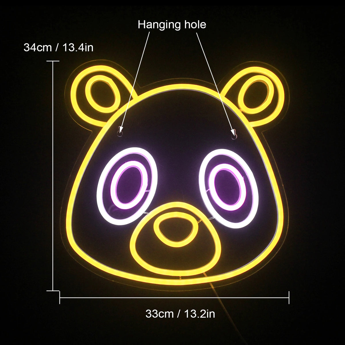 Karhu anime-tyyliin – LED-neonkyltti (5 V USB)