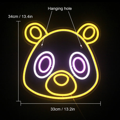 Karhu anime-tyyliin – LED-neonkyltti (5 V USB)