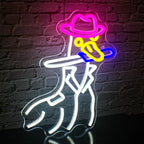 Ankka cowboyhatussa – LED-neonkyltti (5 V USB)