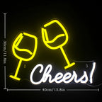 Cheers! – Kippistävät viinilasit – valokyltti (5 V USB)