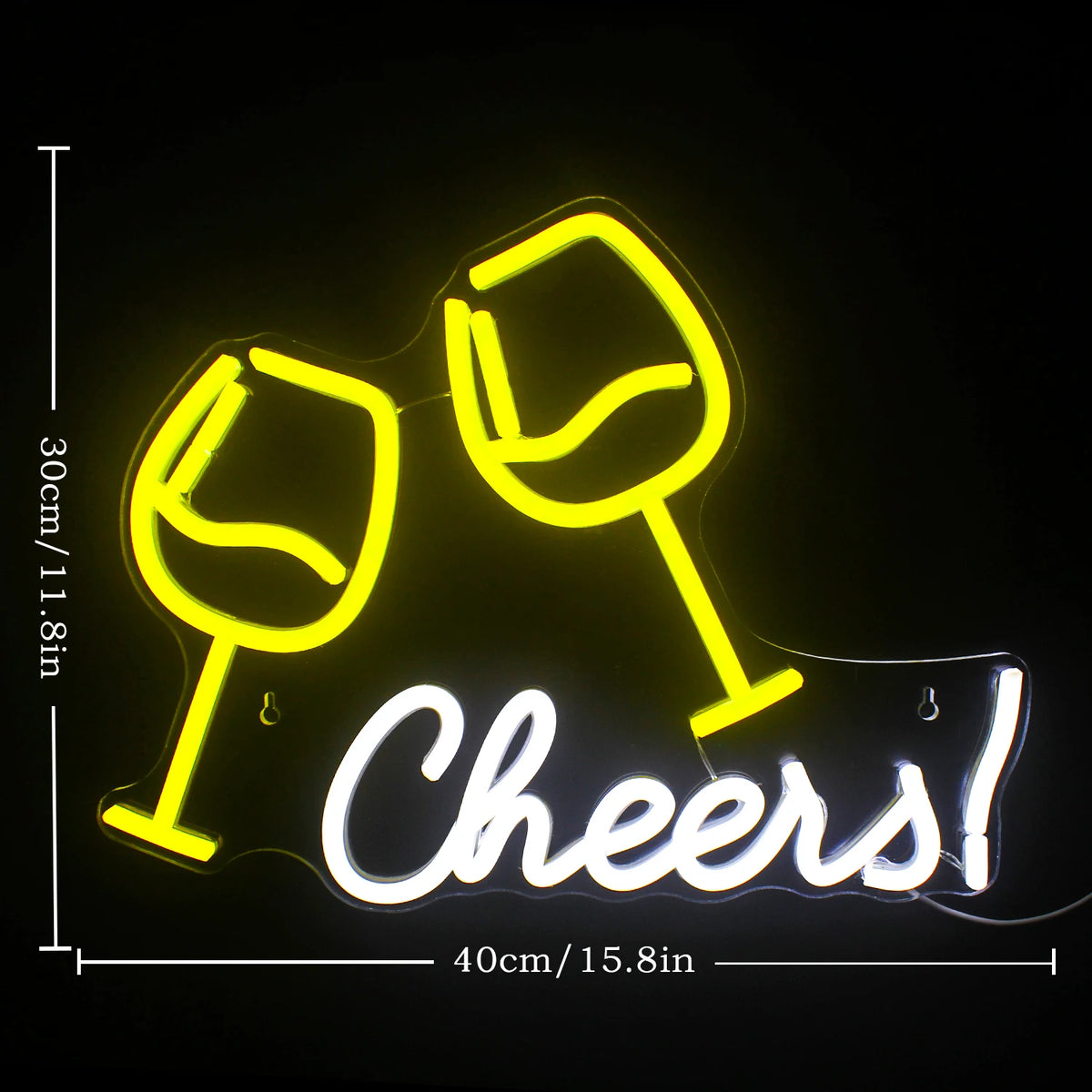 Cheers! – Kippistävät viinilasit – valokyltti (5 V USB)
