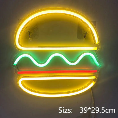 Hamburger 5V Mini USB LED Neon Sign - Budget Friendly