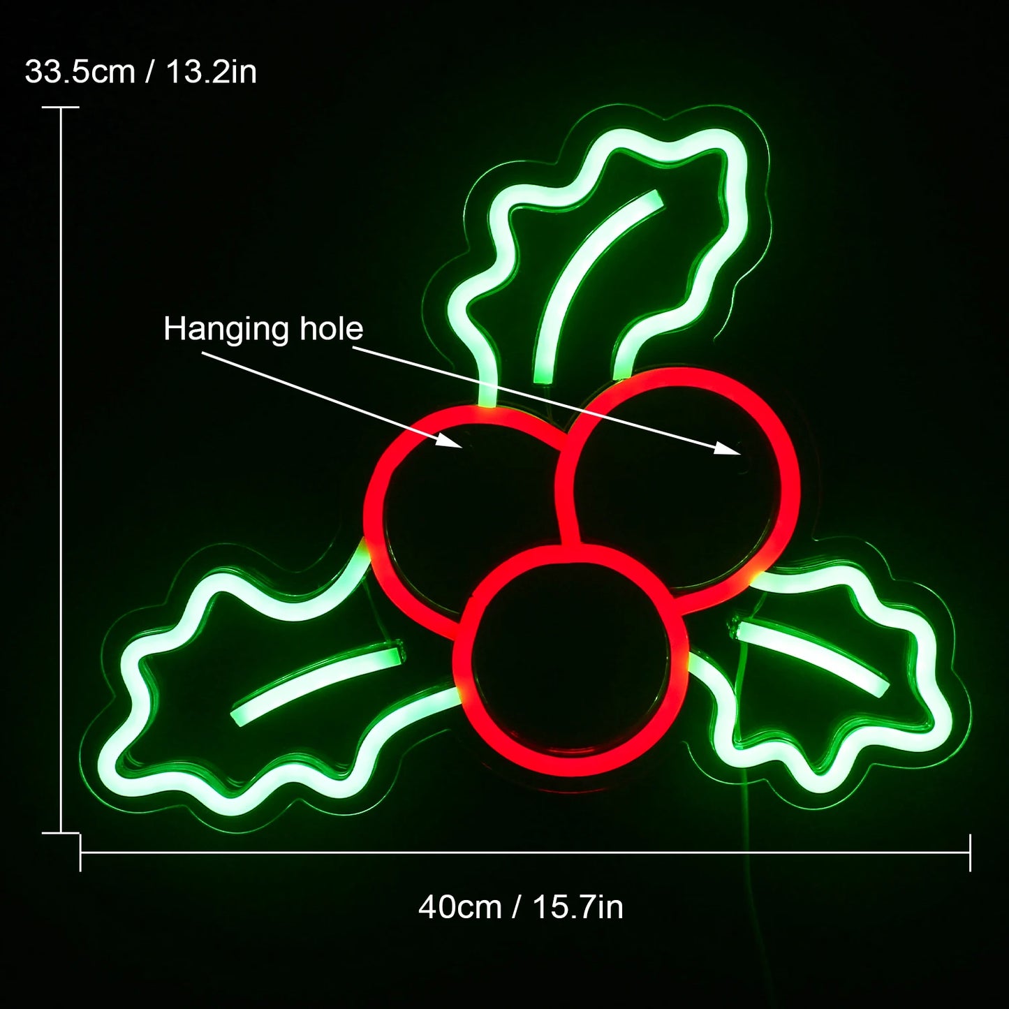 Christmas Decoration Holly Fruit 5V Mini USB LED Neon Sign - Budget Friendly