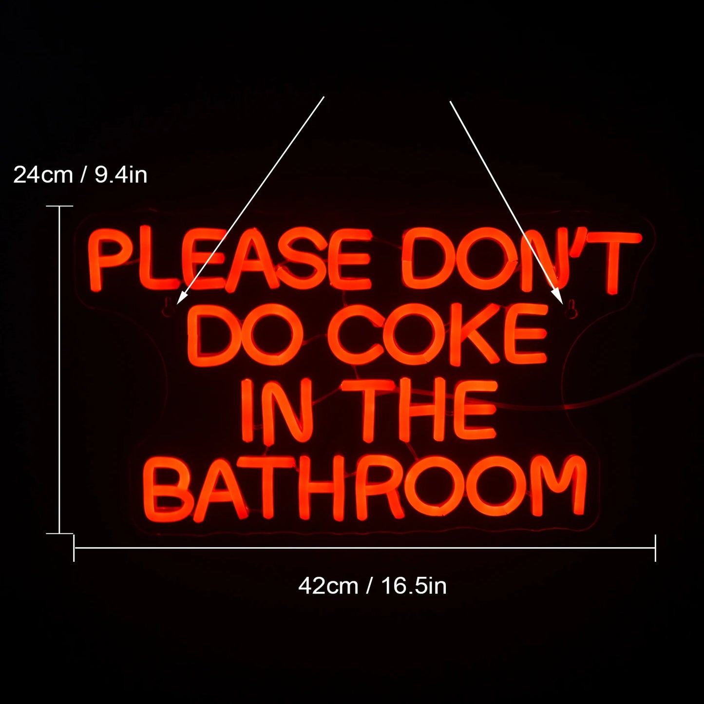 Please Don't Do Coke in the Bathroom 5V Mini USB LED Neon Sign - Budget Friendly