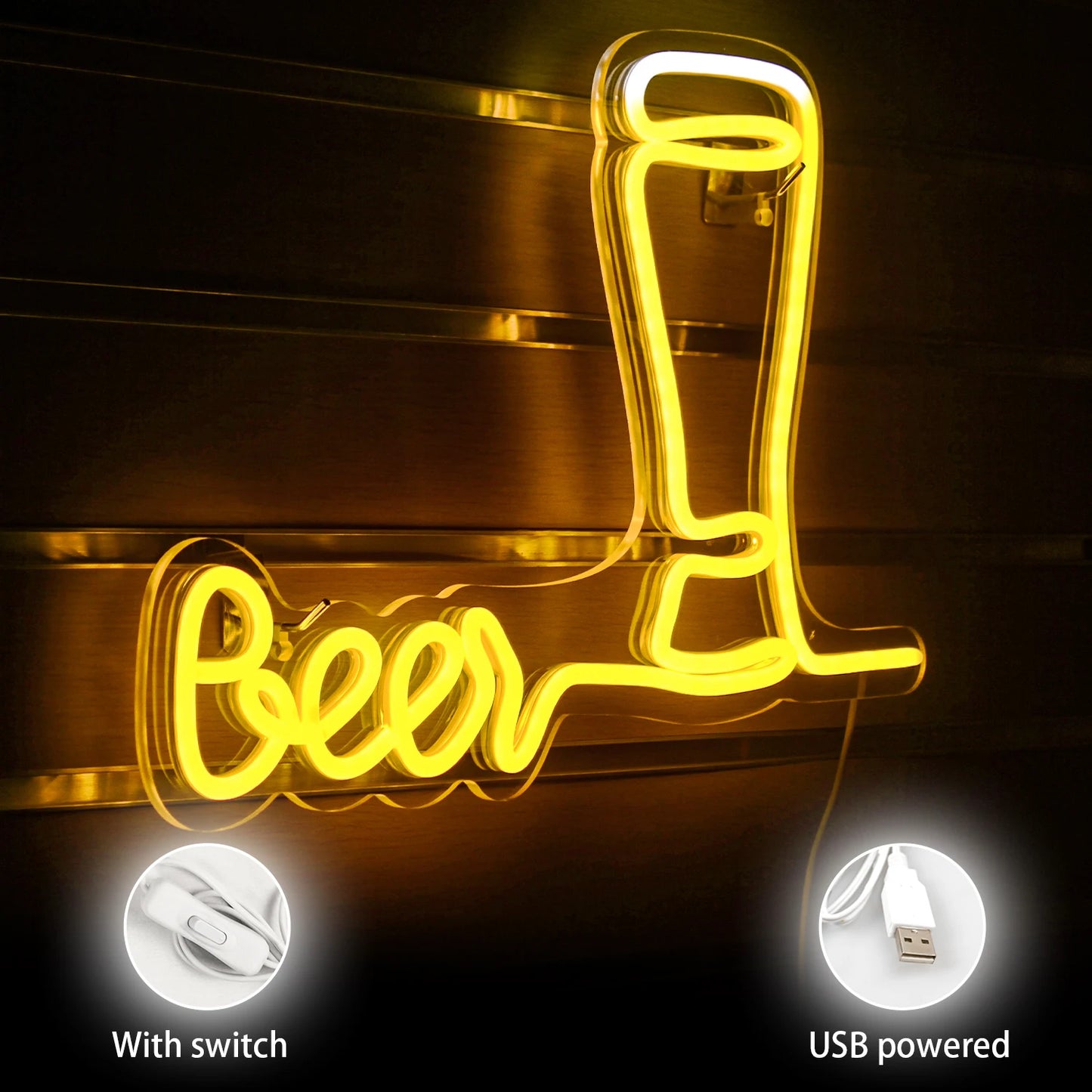 Beer 5V USB LED Neon Sign - Budget Friendly