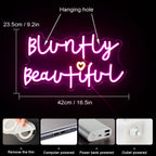 Bluntly Beautiful – Sydän – LED-neonvalomainos (5 V USB)