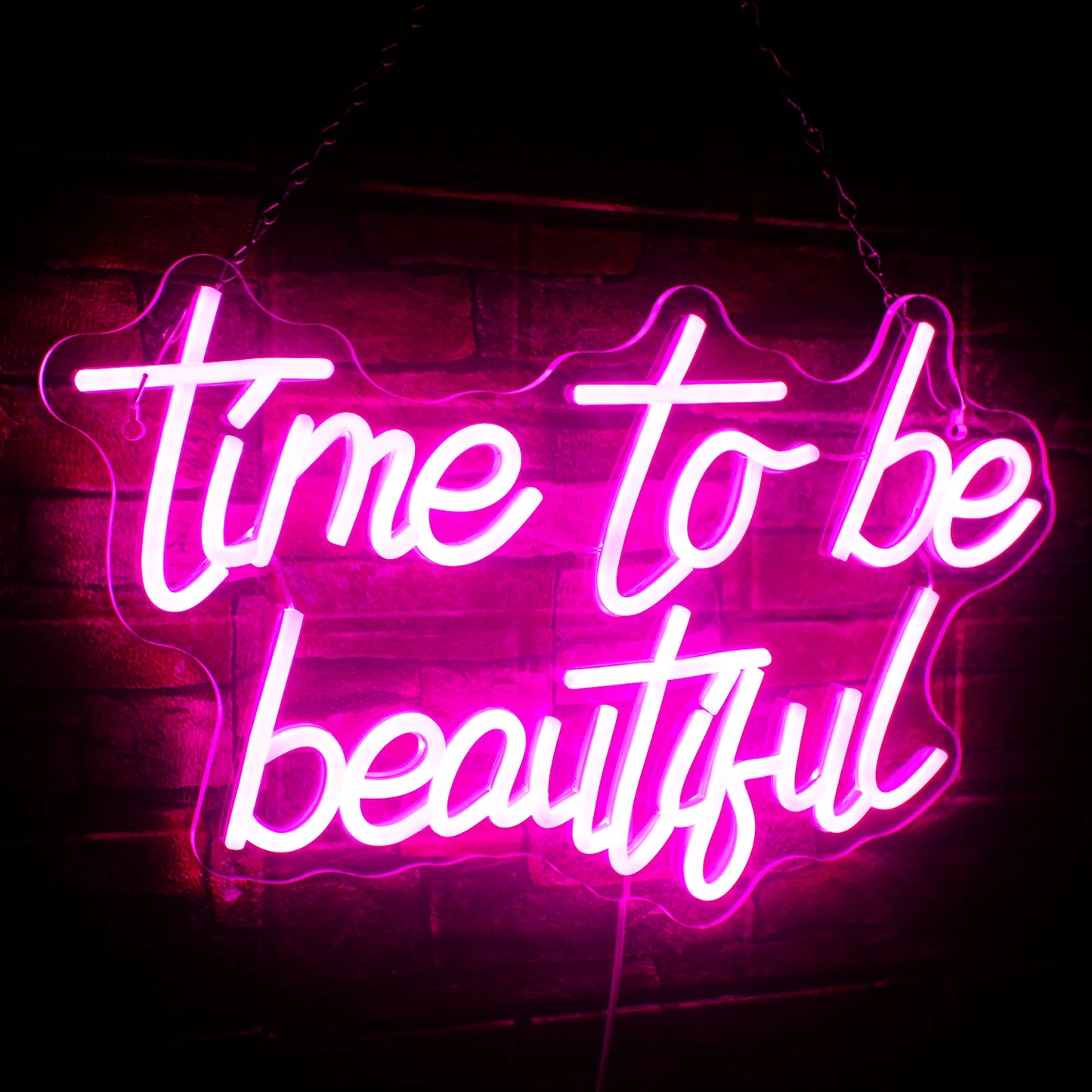 Time to be beautiful 5V Mini USB LED Neon Sign - Budget Friendly