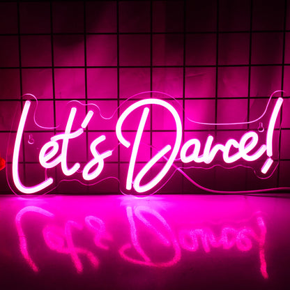 Lets Dance 5V Mini USB LED Neon Sign - Budget Friendly