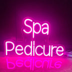 Kuvassa on eloisa "Spa Pedicure" LED-valokuva, joka on suunniteltu tyylikkäästi ja modernisti.