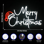 Merry Christmas – Tomteluva – LED-neonskylt (5 V USB)