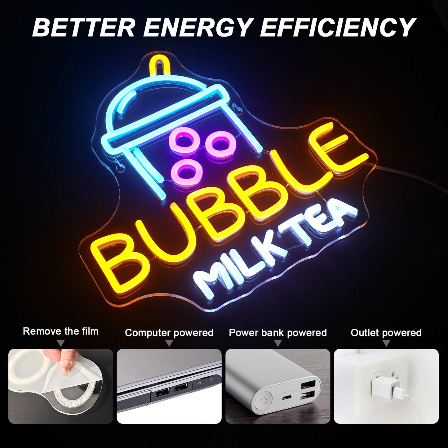 Bubble Milk Tea 5V USB LED Neon Kyltti - Edullinen