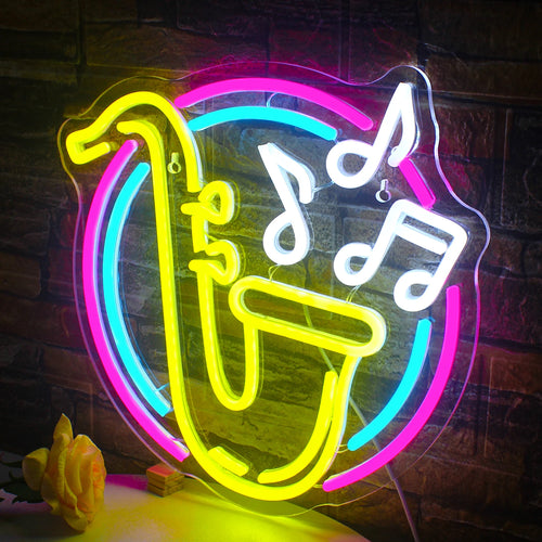 Saksofoni – LED-neonkyltti (5 V USB)