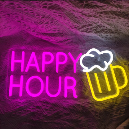 Happy Hour 5V Mini USB  LED Neon Sign - Budget Friendly