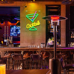 Cocktails – Vihreä cocktaillasi – LED-neonvalomainos (5 V USB)