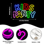 Kids Party – LED-neonkyltti (5 V USB)
