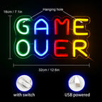 Game Over – LED-neonkyltti (5 V USB)